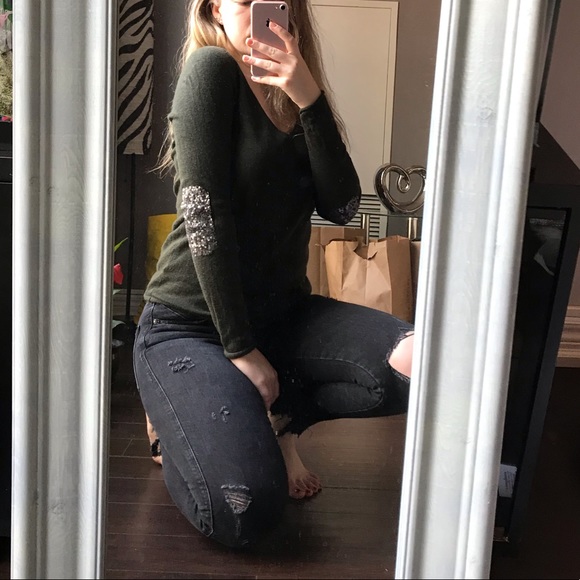 Zadig & Voltaire Tops - Zadig & Voltaire long sleeve elbow patch knit